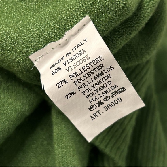 Green V-Neck Made In Italy Sweater Dress Size XL - Picture 5 of 5